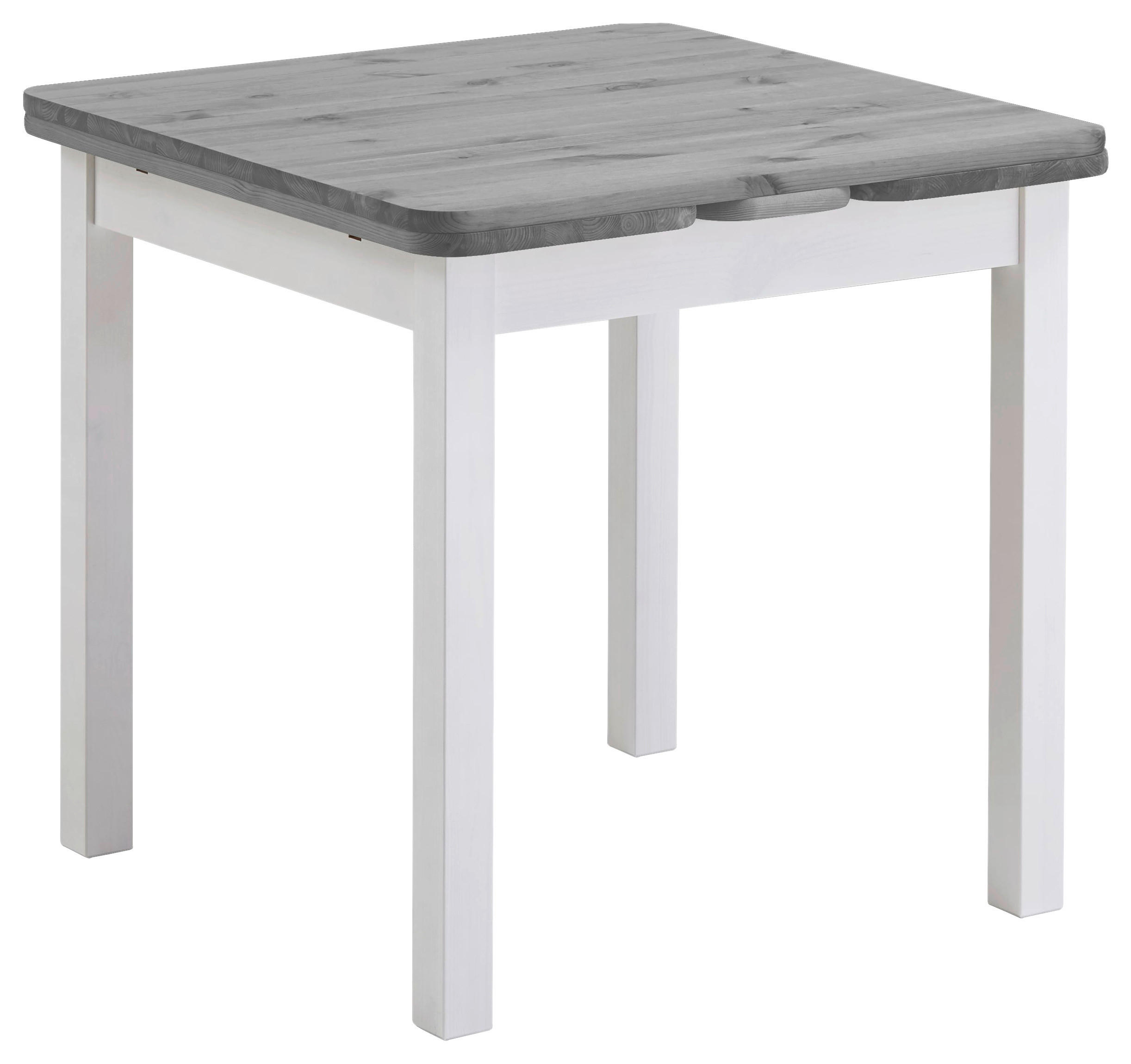 ESSTISCH in Holz 77-127/77/74 cm  - Weiß/Grau, ROMANTIK / LANDHAUS, Holz (77-127/77/74cm) - Boxxx