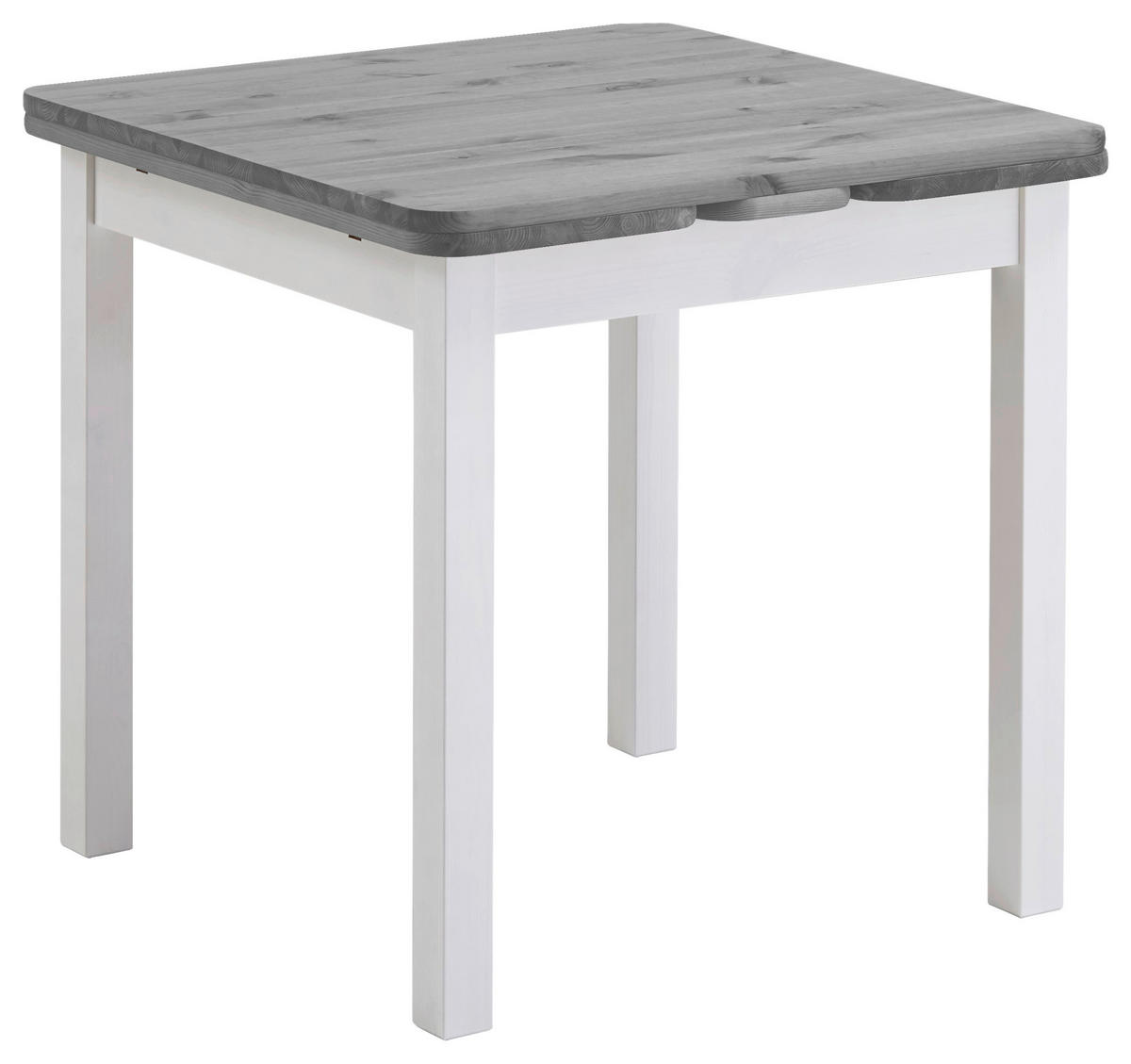 ESSTISCH in Holz 77-127/77/74 cm  - Weiß/Grau, ROMANTIK / LANDHAUS, Holz (77-127/77/74cm) - Boxxx