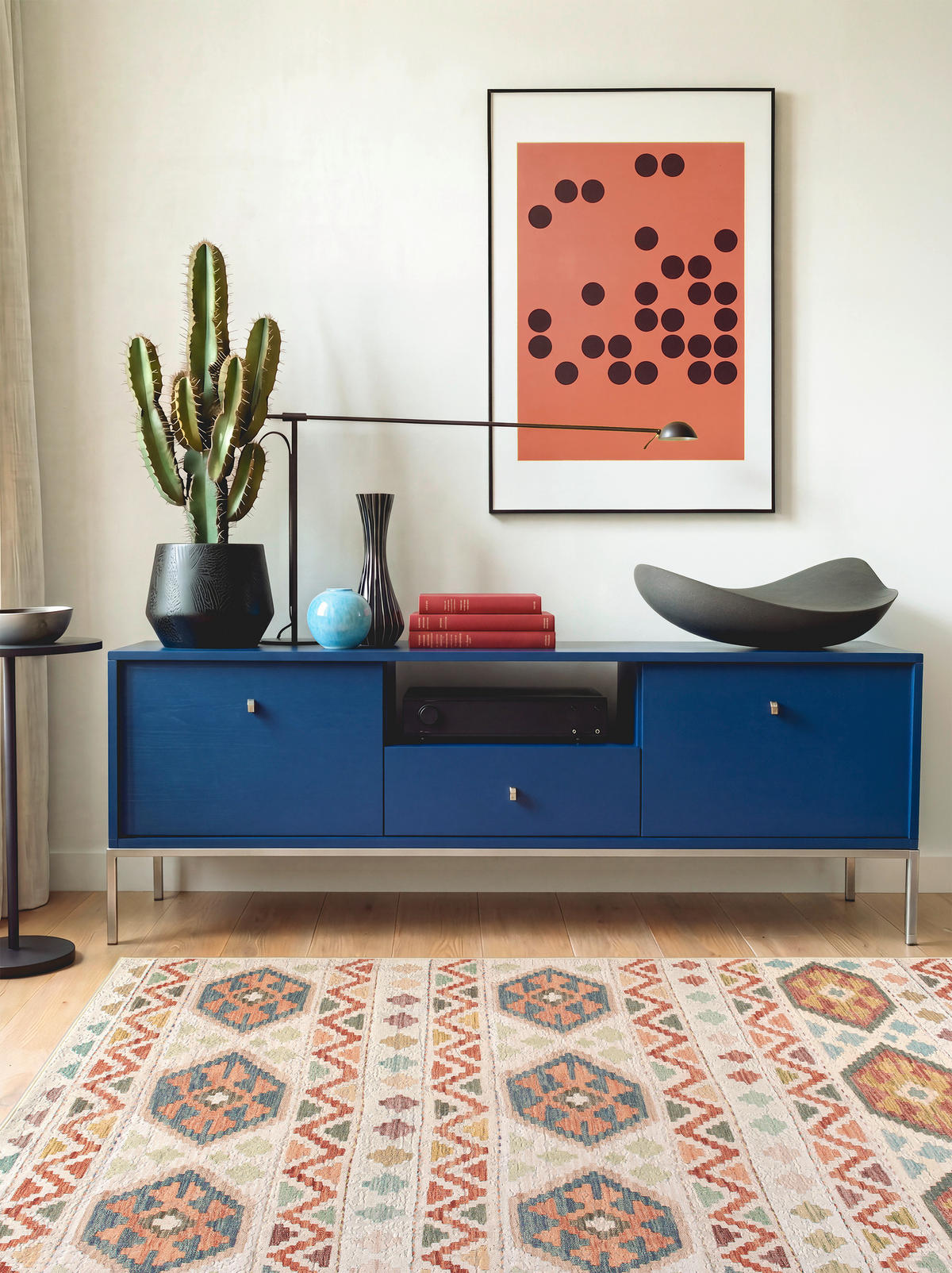 VINTAGE-TEPPICH Ondea Ramizh 130/190 cm  in Terracotta, Perlmutt, Graublau  - Graublau/Perlmutt, LIFESTYLE, Kunststoff/Textil (130/190cm) - Lindorug