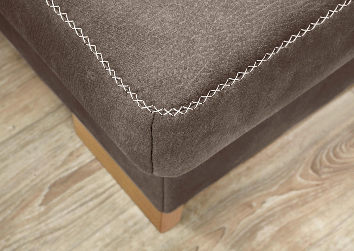 ECKSOFA in Mikrofaser Braun  - Eichefarben/Beige, Natur, Holz/Textil (226/273cm) - Beldomo System
