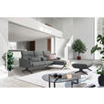 ECKSOFA in Flachgewebe Grau  259/152 cm  - Schwarz/Grau, Design, Textil/Metall (259/152cm) - Dieter Knoll