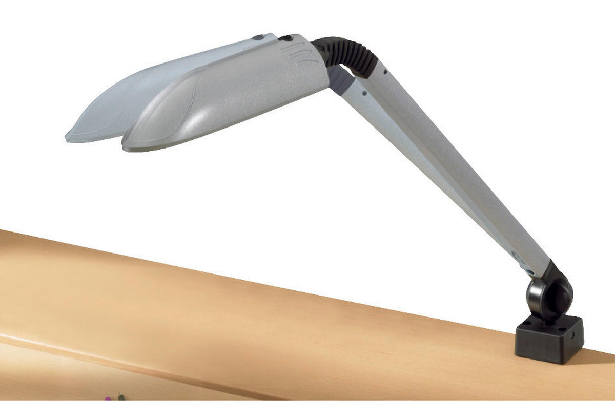 SCHREIBTISCHLEUCHTE 30/6/7 cm  - Silberfarben, KONVENTIONELL, Kunststoff/Metall (30/6/7cm) - Paidi