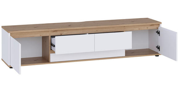 LOWBOARD  in 180/50/42 cm  - Schwarz/Weiß, MODERN, Holzwerkstoff (180/50/42cm) - Carryhome