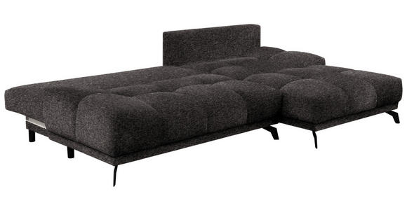 ECKSOFA in Chenille Anthrazit  - Anthrazit/Schwarz, MODERN, Textil/Metall (290/182cm) - Hom`in