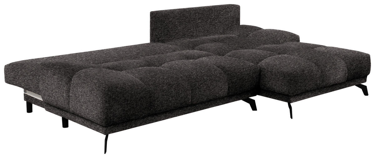 ECKSOFA in Chenille Anthrazit  - Anthrazit/Schwarz, Modern, Textil/Metall (290/182cm) - Hom`in