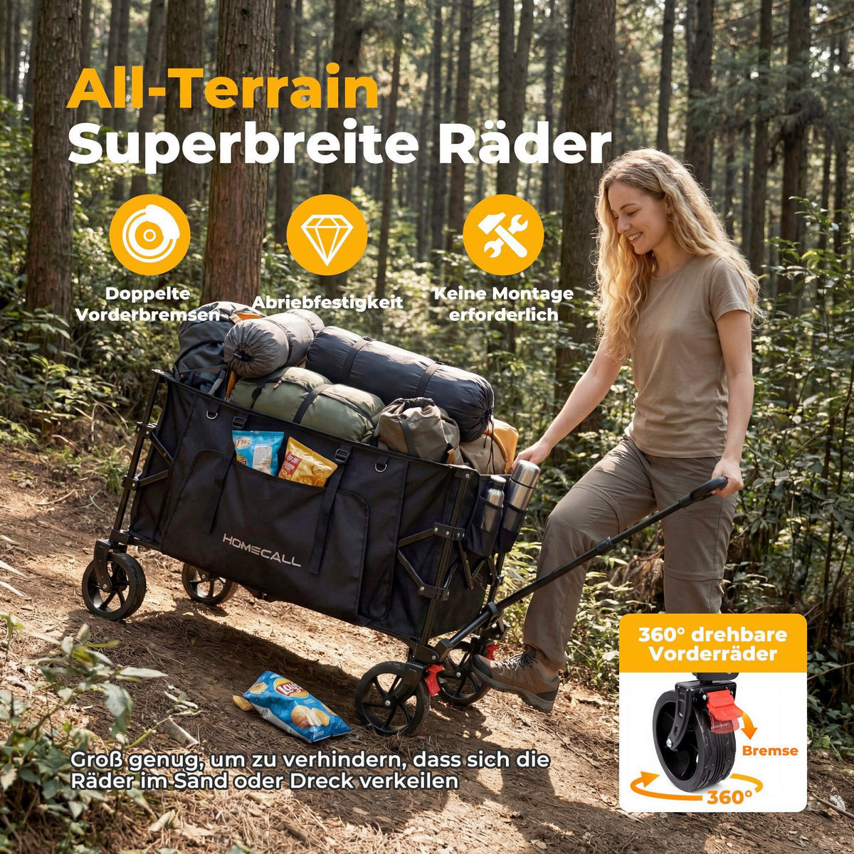 BOLLERWAGEN    - Schwarz, Basics, Textil/Metall (92/56/106/50cm) - Modante