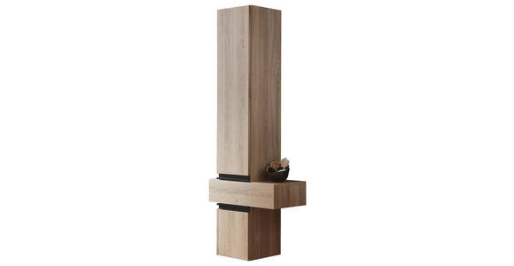 HOCHSCHRANK 60/168/30 cm - Eichefarben/Schwarz, Design, Holzwerkstoff (60/168/30cm) - Novel