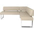 ECKBANK 206/165 cm in Taupe, Chromfarben - Taupe/Chromfarben, Design, Leder/Metall (206/165cm) - Novel ECKBANK 206/165 cm in Taupe, Chromfarben - Taupe/Chromfarben, Design, Leder/Metall (206/165cm) - Novel