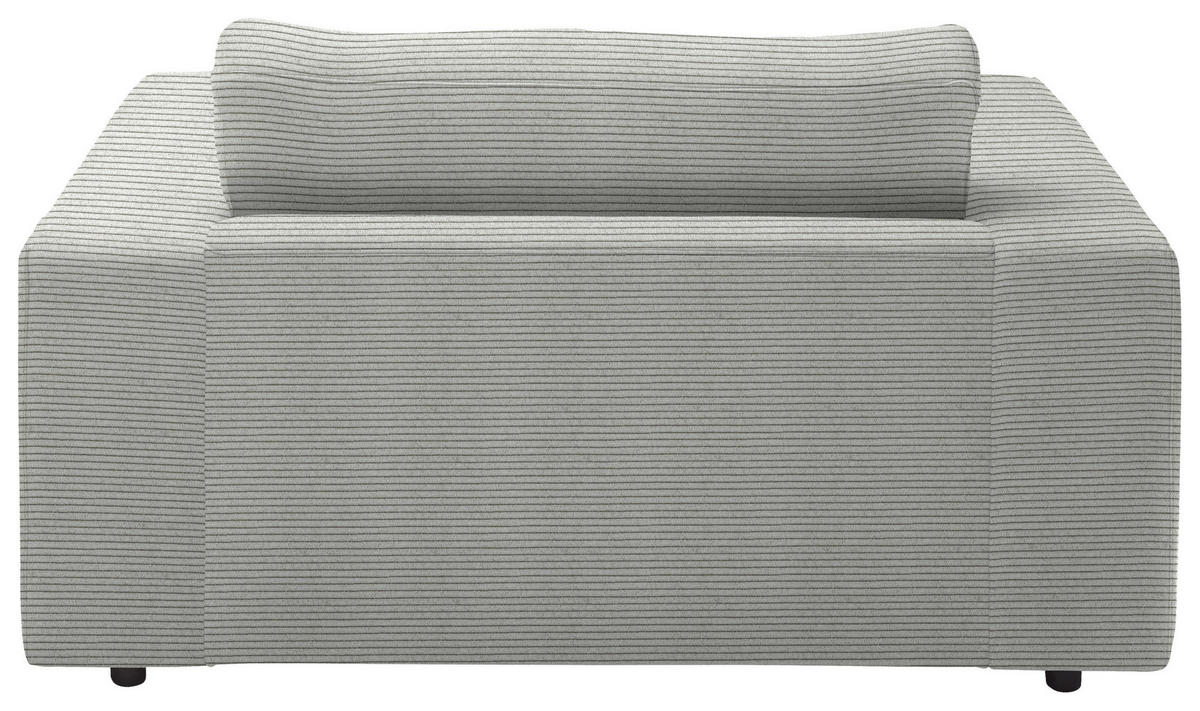 XXL-SESSEL in Feincord Hellgrau  - Hellgrau/Schwarz, Design, Kunststoff/Textil (150/86/170cm) - Lomoco