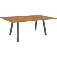 GARTENTISCH 180/100/75 cm  - Anthrazit/Teakfarben, MODERN, Holz/Metall (180/100/75cm) - Stern