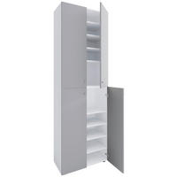 SCHUHSCHRANK Grau, Weiß  - Silberfarben/Schwarz, Design, Holzwerkstoff/Kunststoff (70/220/40cm) - MID.YOU