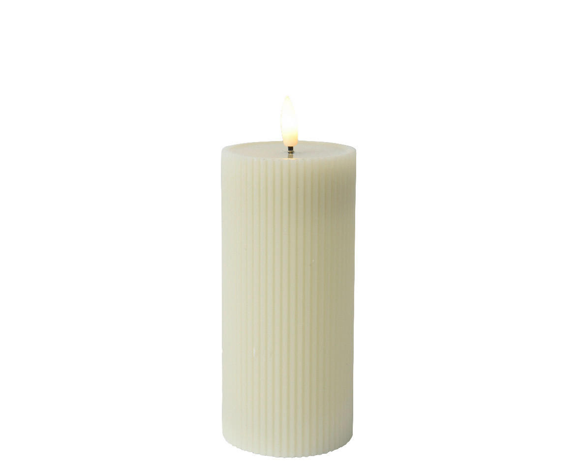 LED-LJUS 7/18 cm  - cremefärgad, Basics, plast/naturmaterial (7/18cm) - Ambia Home