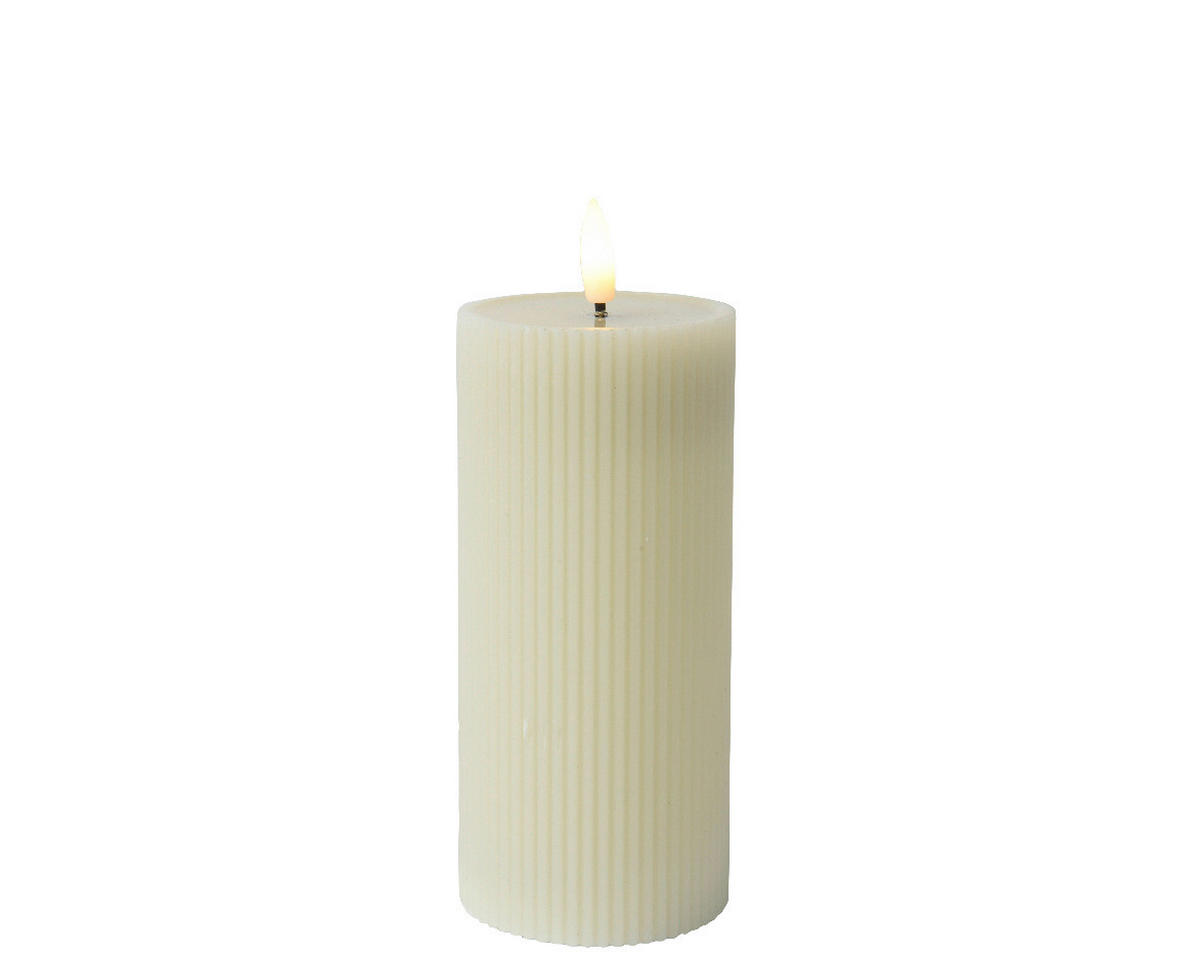 LED GYERTYA 7/18 cm  - krém, Basics, műanyag/természetes anyagok (7/18cm) - Ambia Home