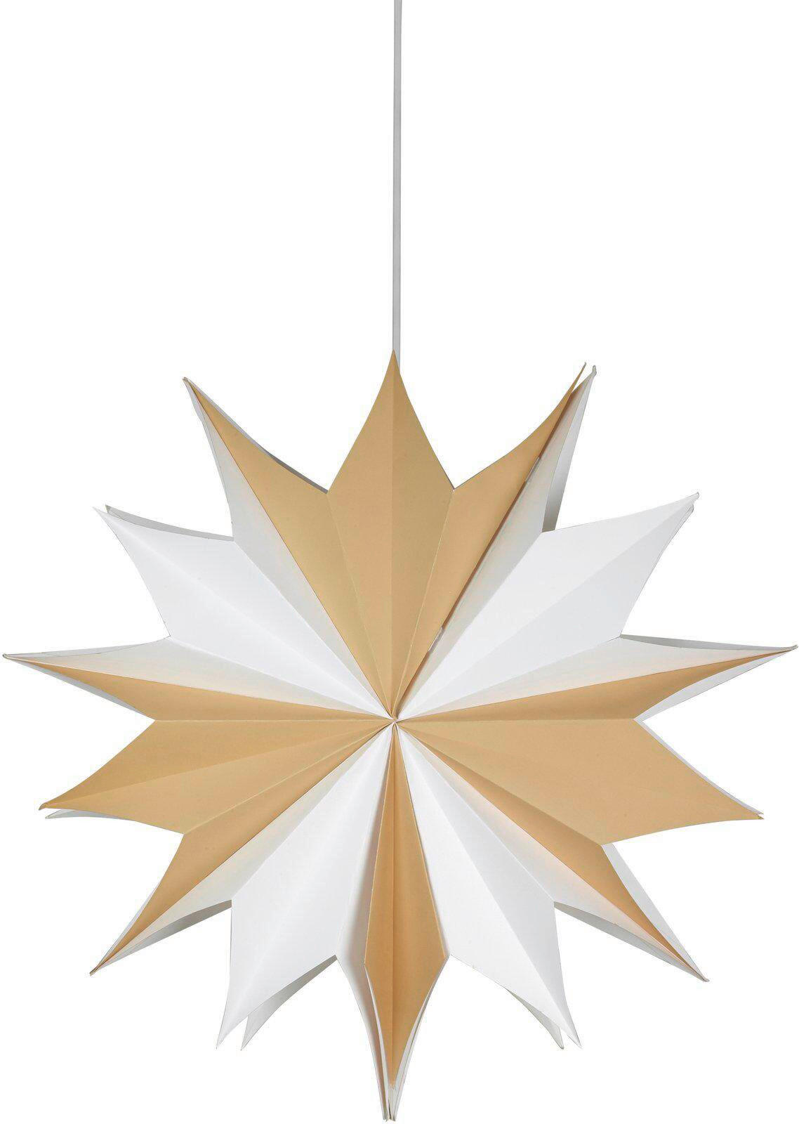 LEUCHTENSCHIRM - Beige/Weiß, KONVENTIONELL, Papier (60cm)