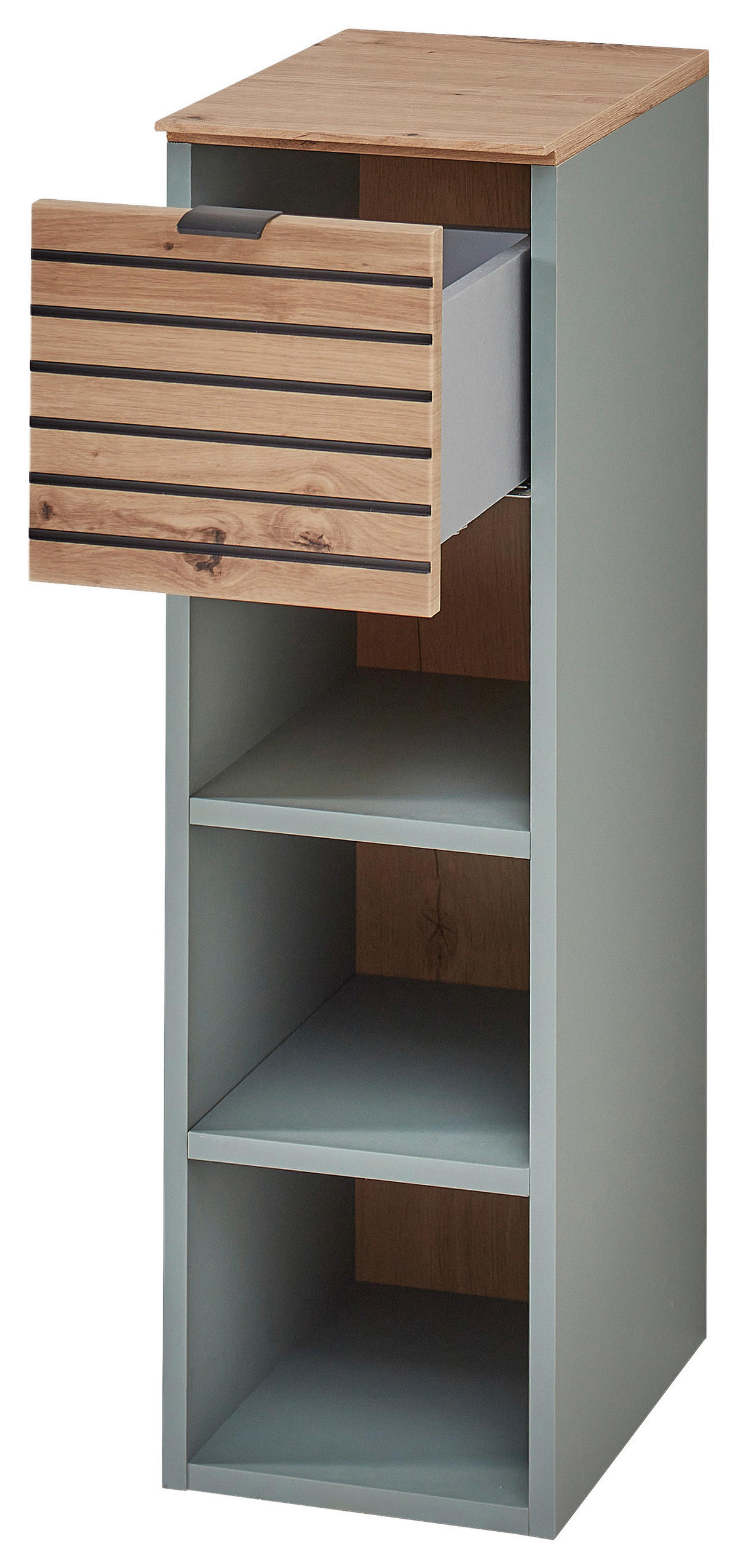 HÄNGEELEMENT in Salbeigrün, Eiche Artisan   - Salbeigrün/Schwarz, Design, Holzwerkstoff/Metall (25/84/37cm) - Voleo