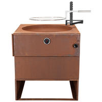 HOLZKOHLEGRILL - Rostfarben, Design, Metall (70/76/70cm) - Nouvel