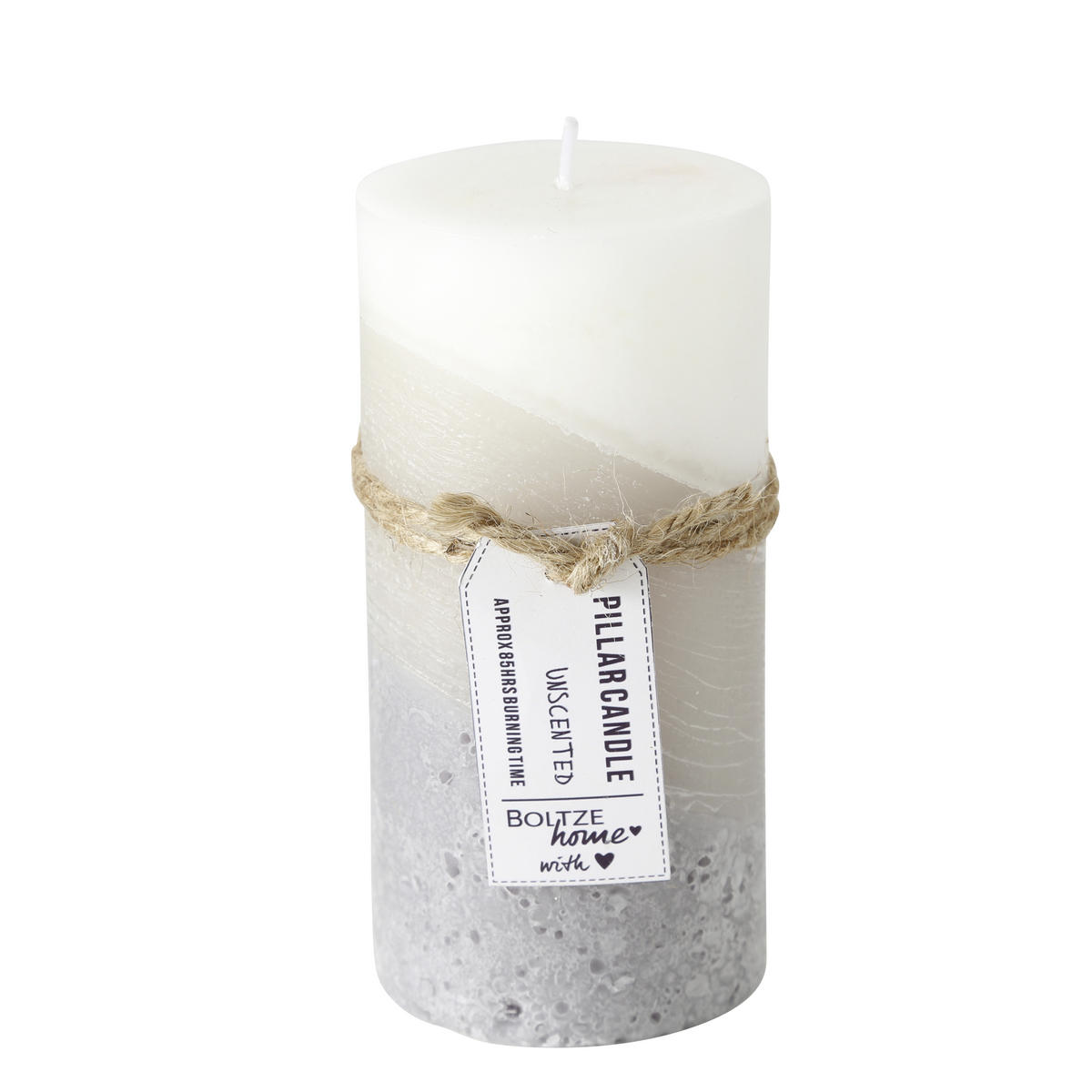 VELIKA SVEČA - siva/bež, Basics, parafin (7/14cm)