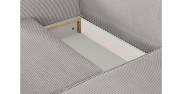 ECKSOFA Grau Feincord  - Schwarz/Grau, KONVENTIONELL, Kunststoff/Textil (242/151cm) - Carryhome