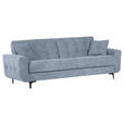 SCHLAFSOFA in Flachgewebe Hellblau  - Schwarz/Hellblau, KONVENTIONELL, Textil/Metall (230/84/95cm) - Xora