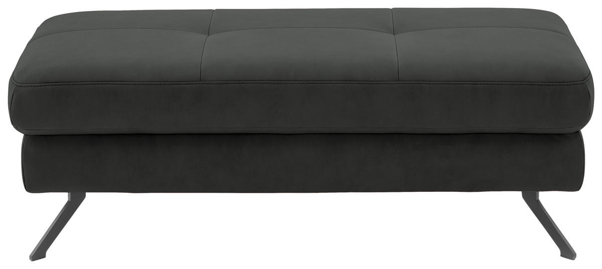 HOCKER in Textil Dunkelgrau  - Dunkelgrau/Schwarz, Design, Textil/Metall (130/47/65cm) - Beldomo System