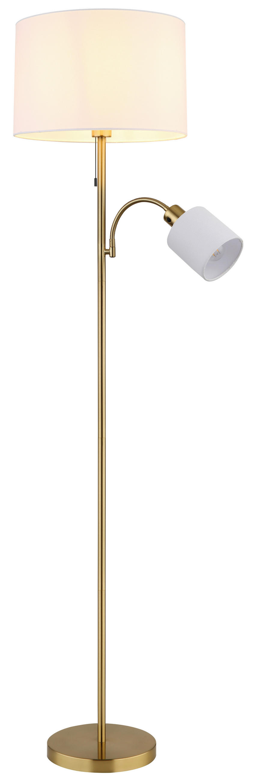 STEHLEUCHTE Truett 38/165 cm  - Messingfarben/Schwarz, Design, Kunststoff/Textil (38/165cm) - Globo