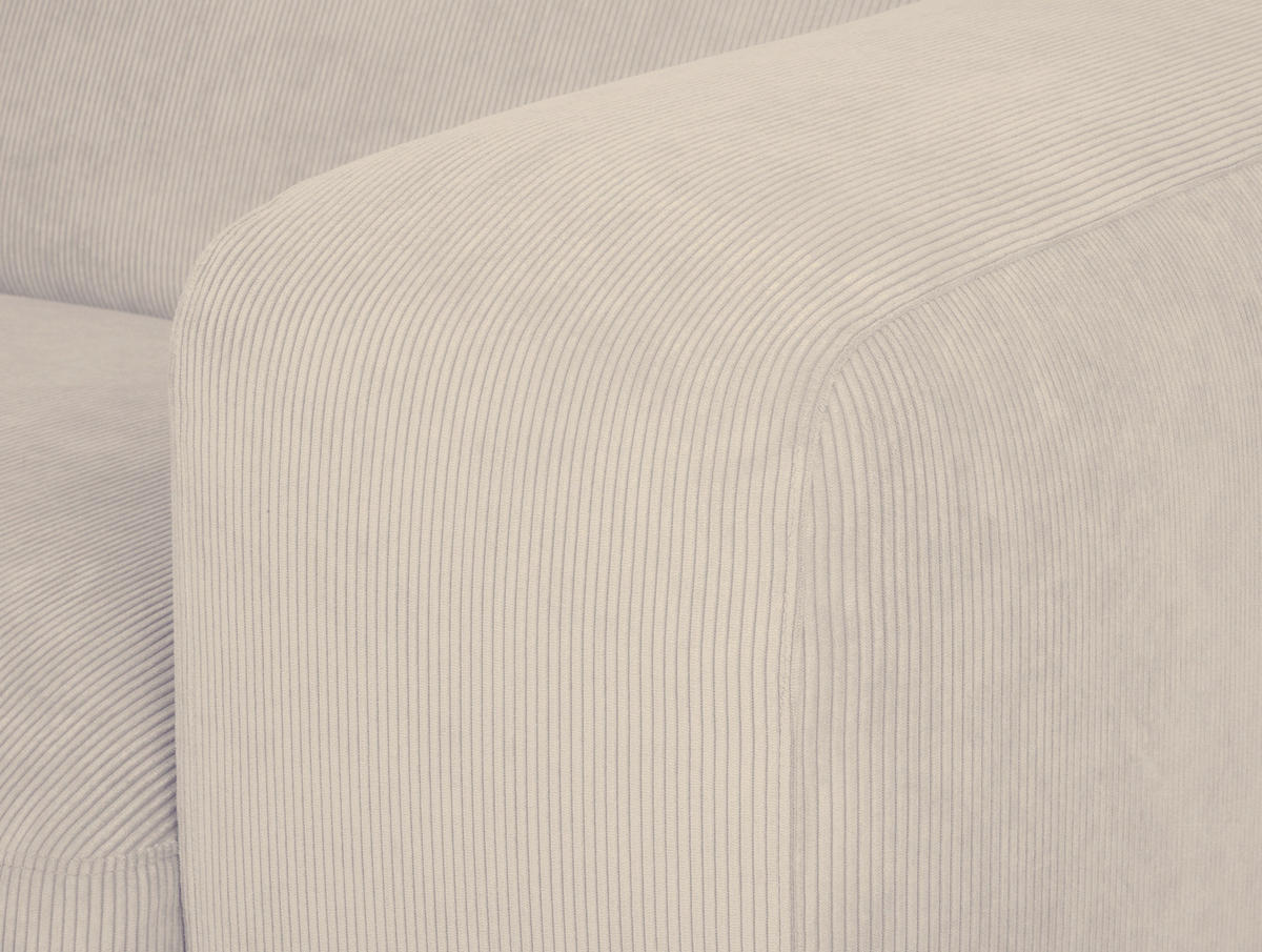 ECKSOFA HANNAH Beige Cord  - Beige/Schwarz, Design, Kunststoff/Textil (170/252cm) - MID.YOU