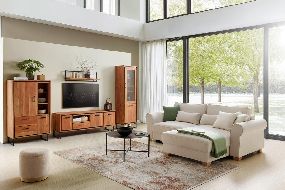 HÖRNSOFFA i cremefärgad  - beige/cremefärgad, Modern, trämaterial/trä (255/185cm) - MID.YOU