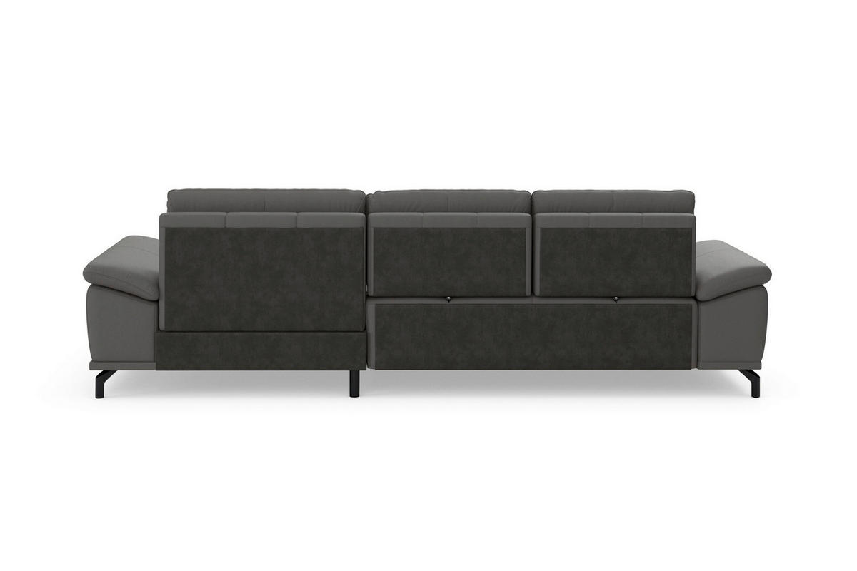 ROHOVÁ SEDAČKA, textil, koža, mokka - čierna/mokka, Basics, kov/koža (301/176cm) - Sit & More