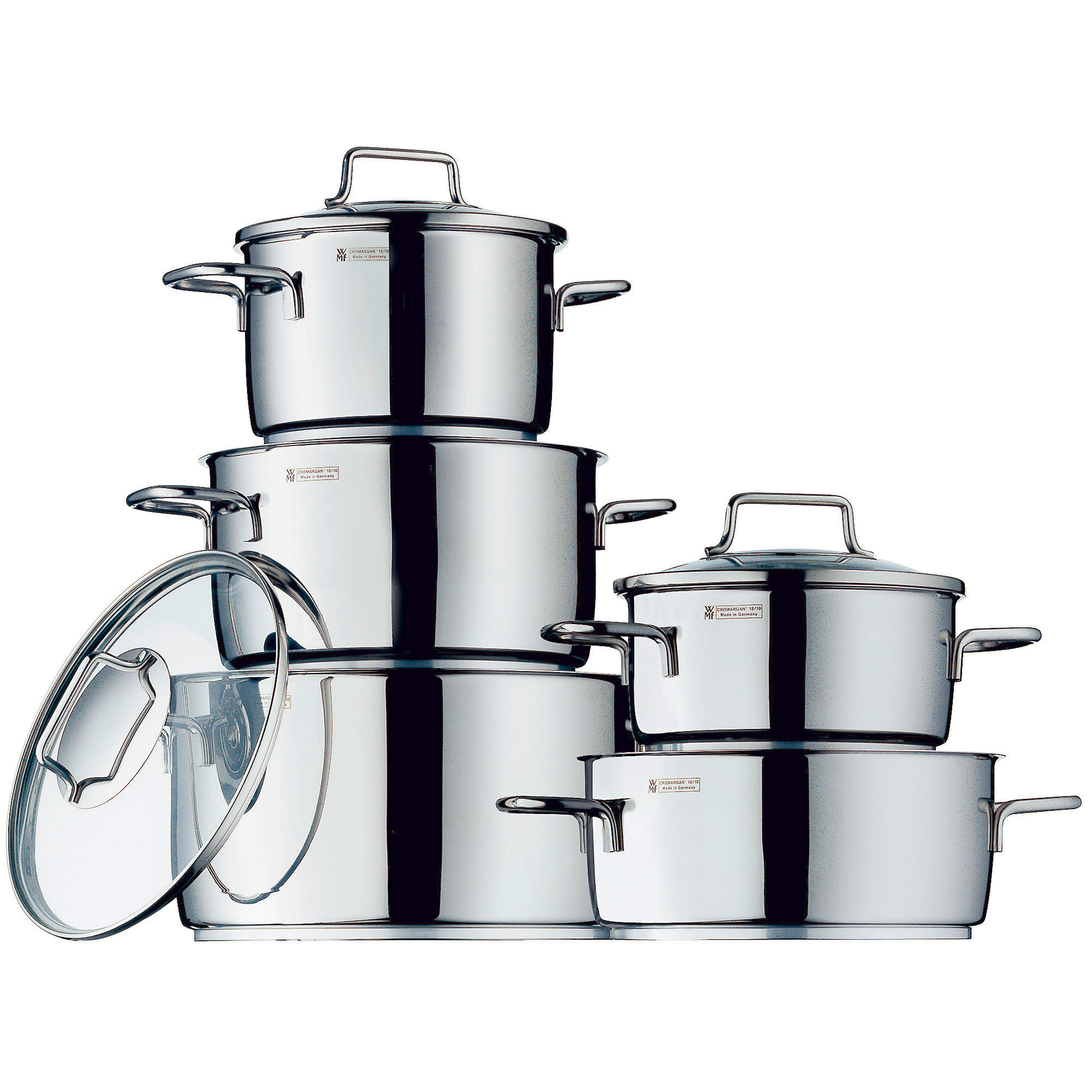 KOCHTOPFSET 6-teilig  - Basics, Glas/Metall (53/30/27cm) - WMF