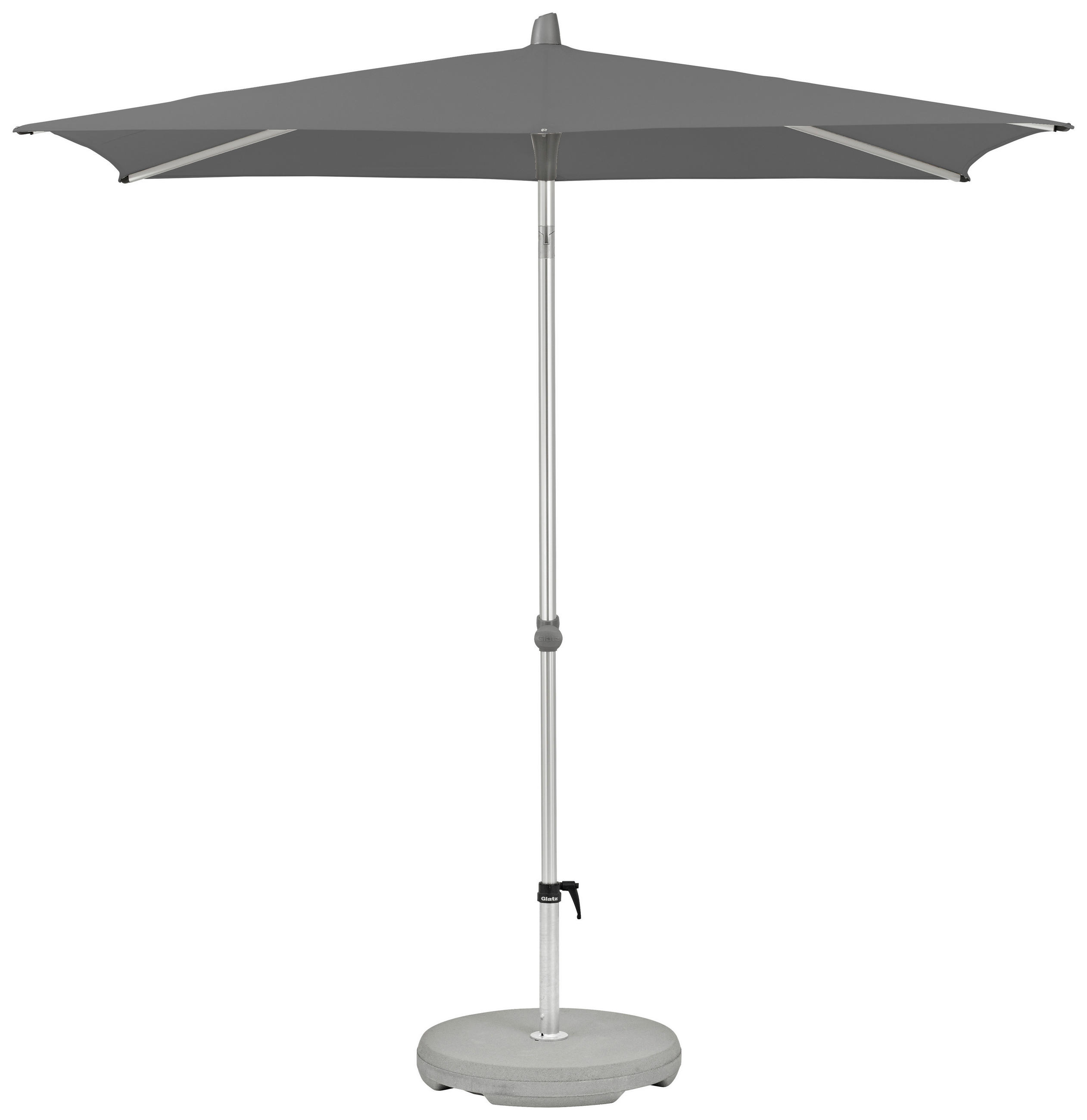 SONNENSCHIRM 240x240 cm Grau  - Silberfarben/Grau, KONVENTIONELL, Textil/Metall (240/240cm) - Glatz
