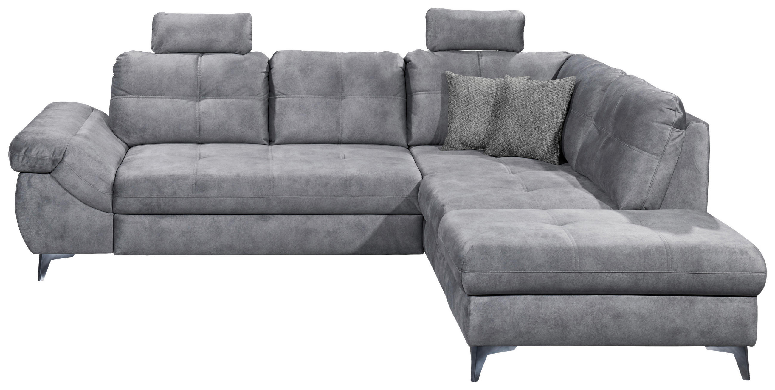 KUTNA GARNITURA tekstil  siva   - siva/crna, Konvencionalno, tekstil/plastika (275/218cm) - MID.YOU