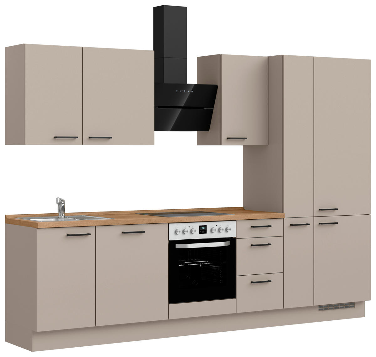 KÜCHENLEERBLOCK 300 cm   in Eichefarben, Sandfarben  - Sandfarben/Eichefarben, MODERN, Holzwerkstoff/Metall (300cm) - Nobilia