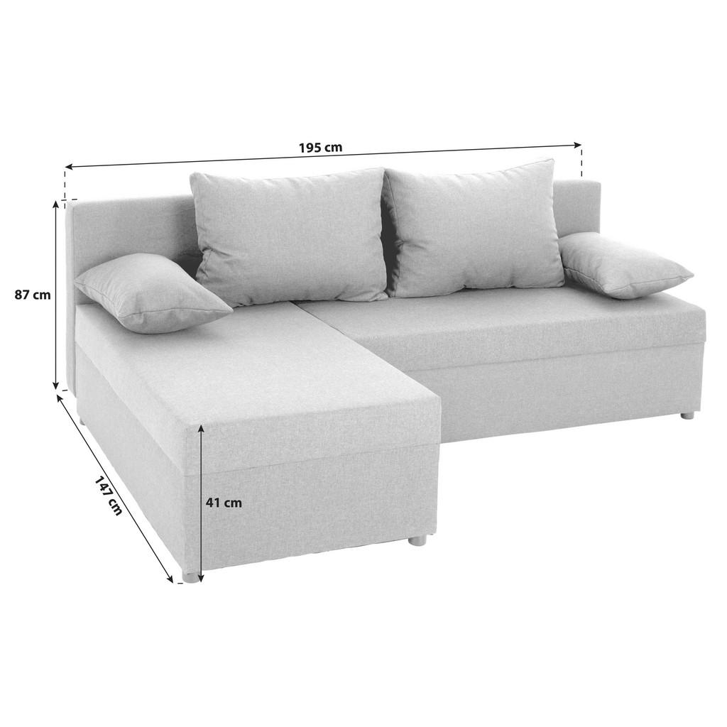 Thumbnail - P & B Ecksofa, Grau, Textil, Füllung: Schaumstoffflocken,Schaumstoffflocken, L-Form, einmalig seitenverkehrt montierbar,...