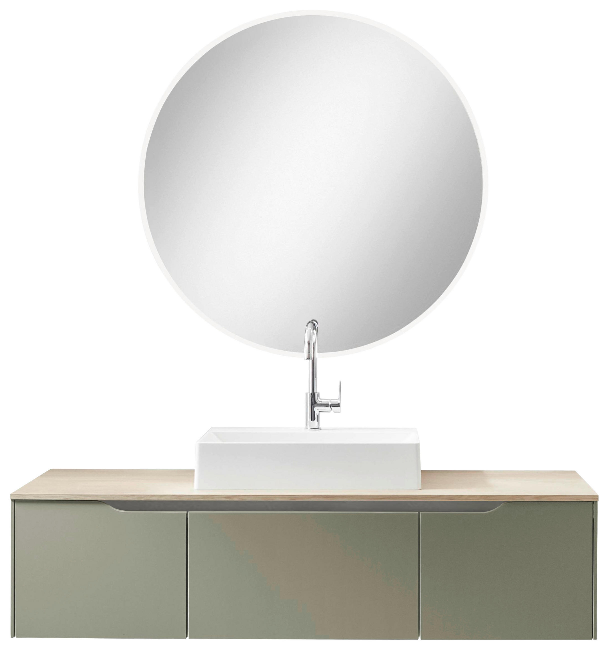 BADEZIMMER 6-teilig  in 152 cm  - Edelstahlfarben/Eichefarben, MODERN, Holzwerkstoff/Stein (152cm) - Celina Home