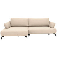 ECKSOFA Struktur Beige  - Beige/Schwarz, Design, Textil/Metall (186/284cm) - Lomoco