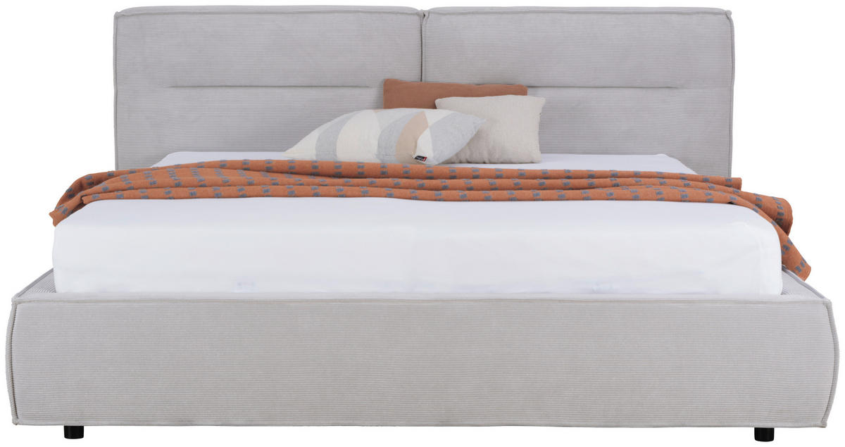 POLSTERBETT 200/200 cm  in Silberfarben  - Silberfarben/Schwarz, Design, Kunststoff/Textil (200/200cm) - Lomoco