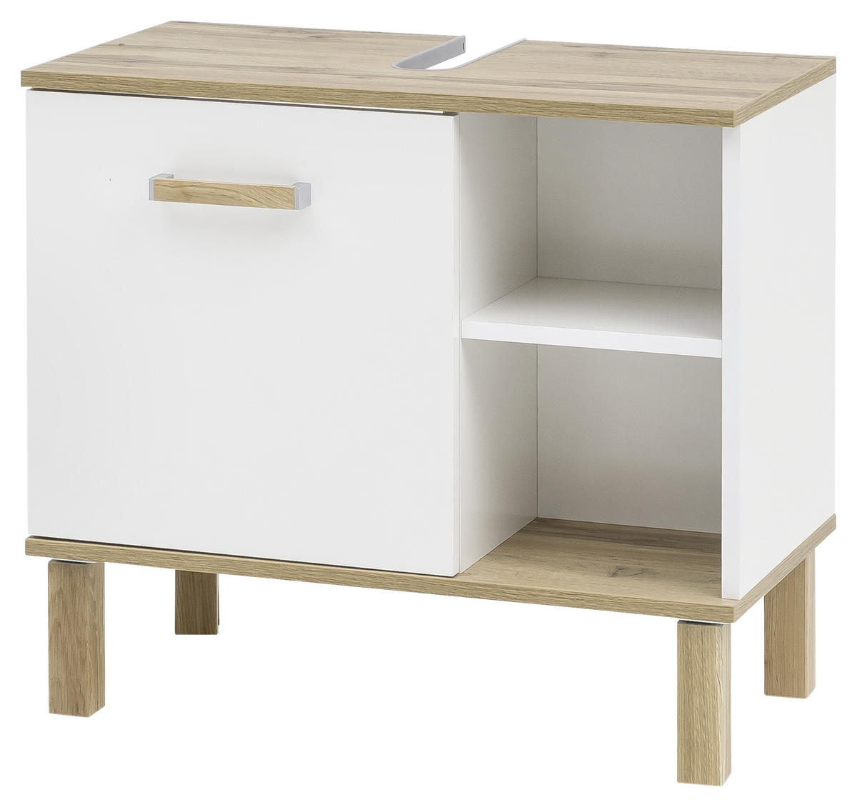 WASCHBECKENUNTERSCHRANK 65,2/60,1/35,0 cm  - Eichefarben/Weiß, MODERN, Holz/Holzwerkstoff (65,2/60,1/35,0cm) - MID.YOU