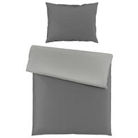 POVLEČENÍ, flanel, antracitová, šedá, 140/200 cm - šedá/antracitová, Basics, textil (140/200cm) - Fleuresse