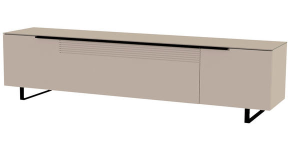 LOWBOARD Schwarz, Sandfarben  210/51/45 cm  - Sandfarben/Schwarz, Design, Glas/Holzwerkstoff (210/51/45cm) - Moderano