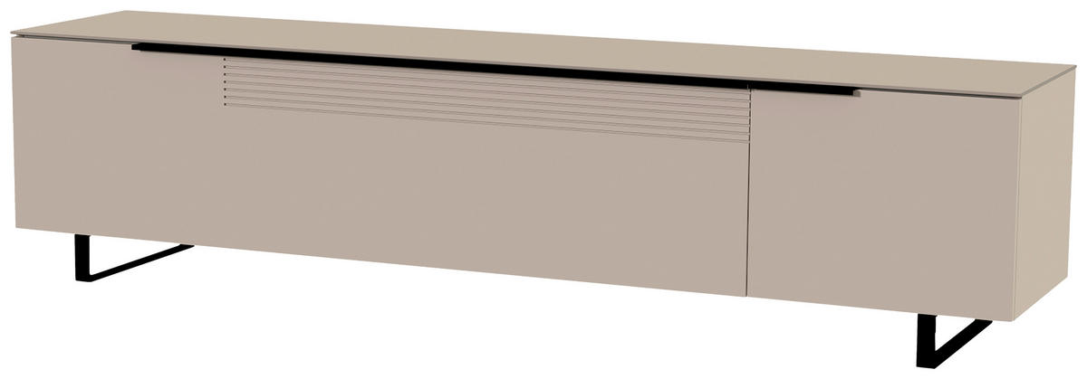 LOWBOARD Schwarz, Sandfarben  210/51/45 cm  - Sandfarben/Schwarz, Design, Glas/Holzwerkstoff (210/51/45cm) - Moderano