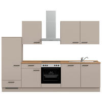 KÜCHENLEERBLOCK 300 cm   in Eichefarben, Sandfarben  - Sandfarben/Eichefarben, MODERN, Holzwerkstoff/Metall (300cm) - Nobilia