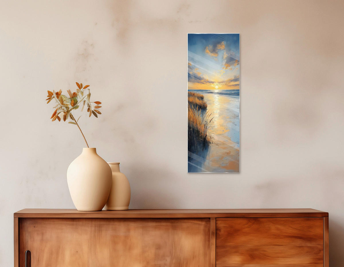 GLASBILD Strand & Meer  - Multicolor, Basics, Glas (30/80/1,40cm) - Euroart