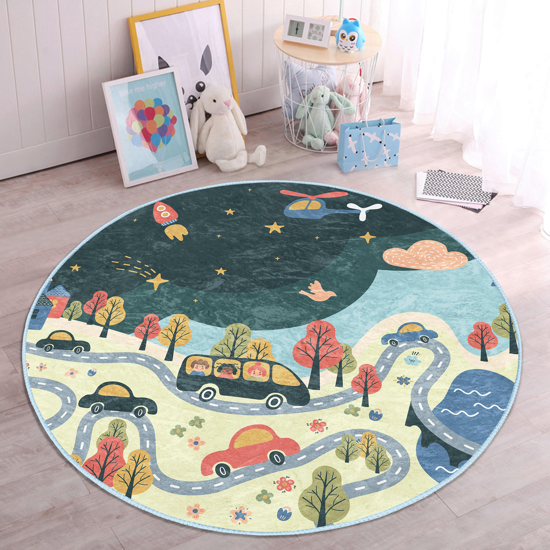 XXXLutz Kinderteppich Mehrfarbig 120x120 cm