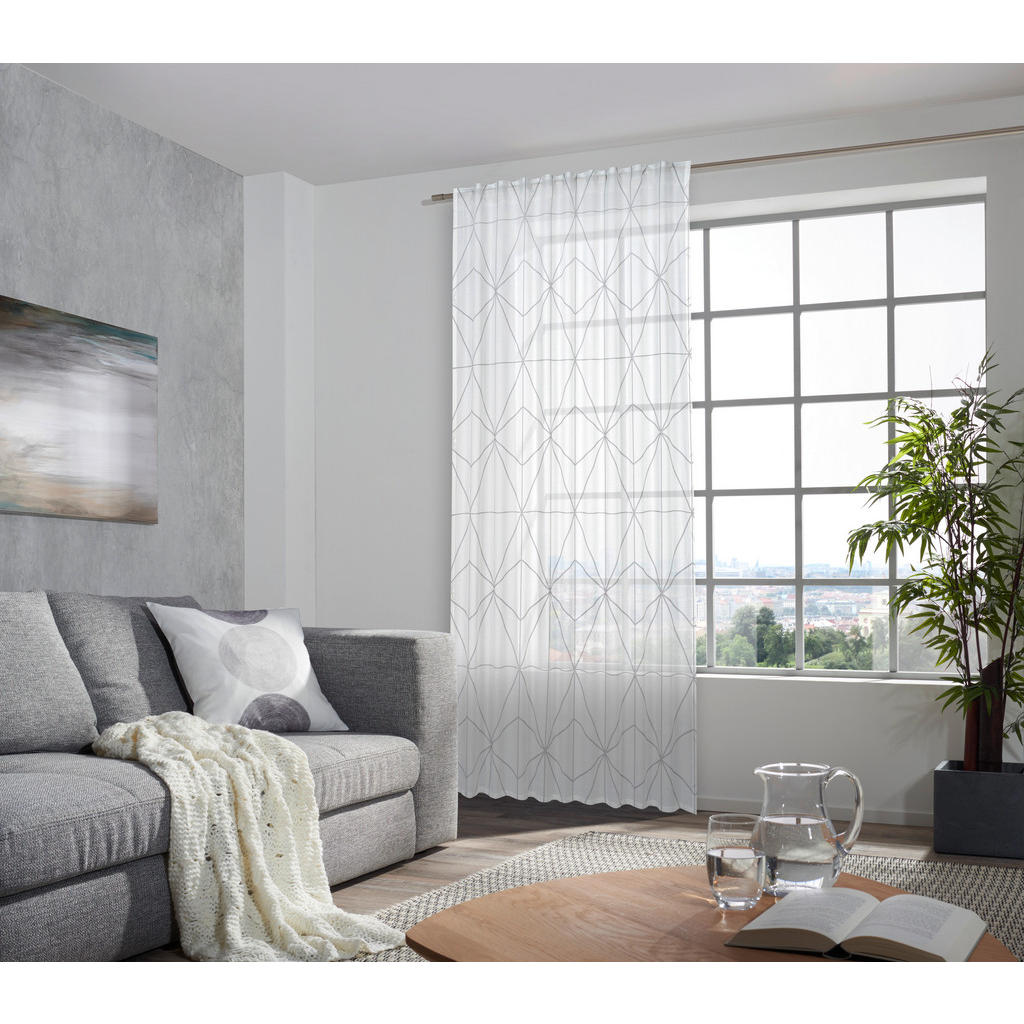 Thumbnail - Bio:Vio Fertigvorhang Scandic, Grau, Textil, 140x255 cm, Gots, Oeko-Tex® Standard 100, für Stange und Schiene geeignet, ...