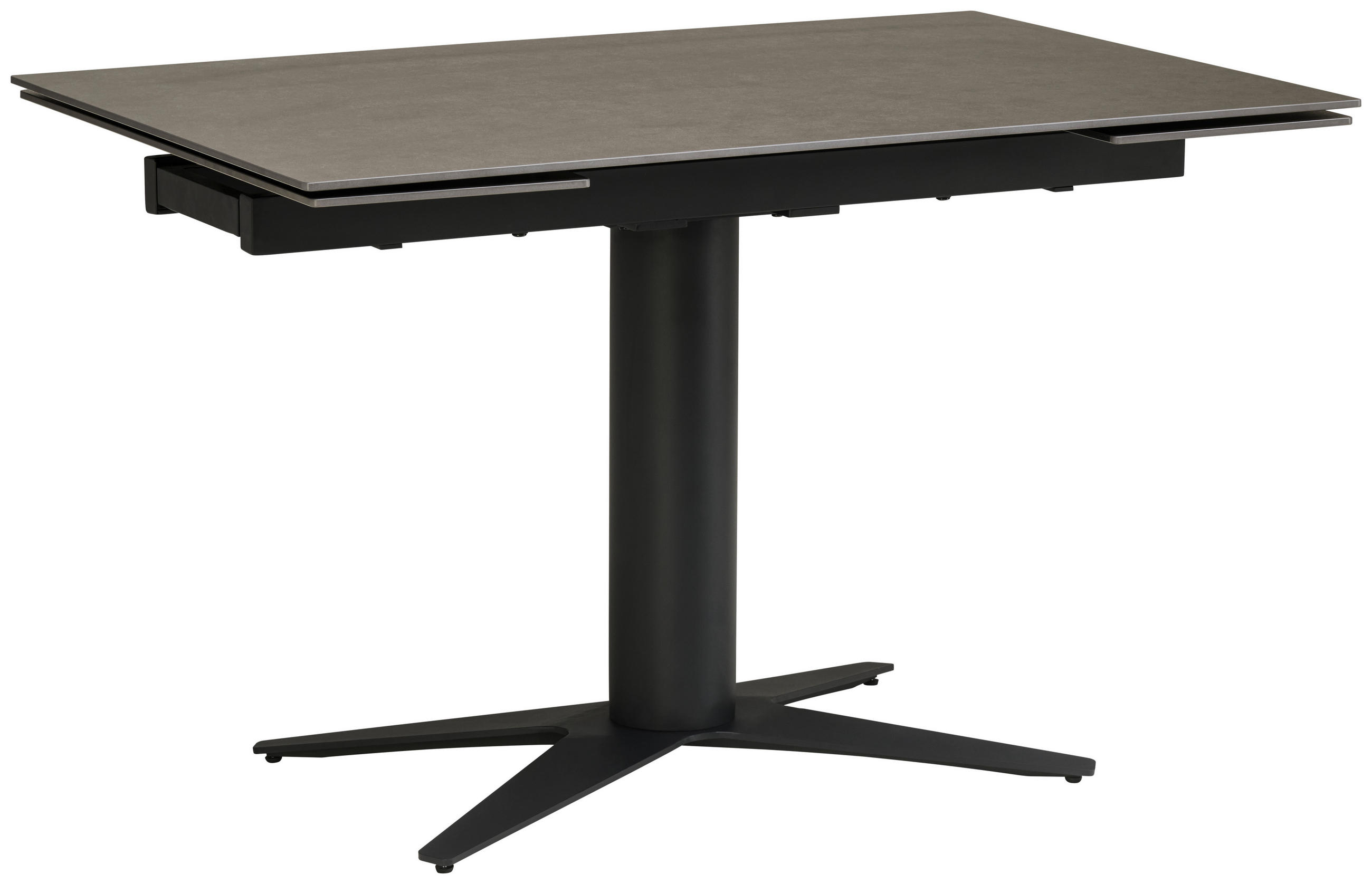 ESSTISCH Anthrazit, Schwarz rechteckig  ausziehbar  - Anthrazit/Schwarz, LIFESTYLE, Keramik/Metall (120-179/76/80cm) - Livetastic