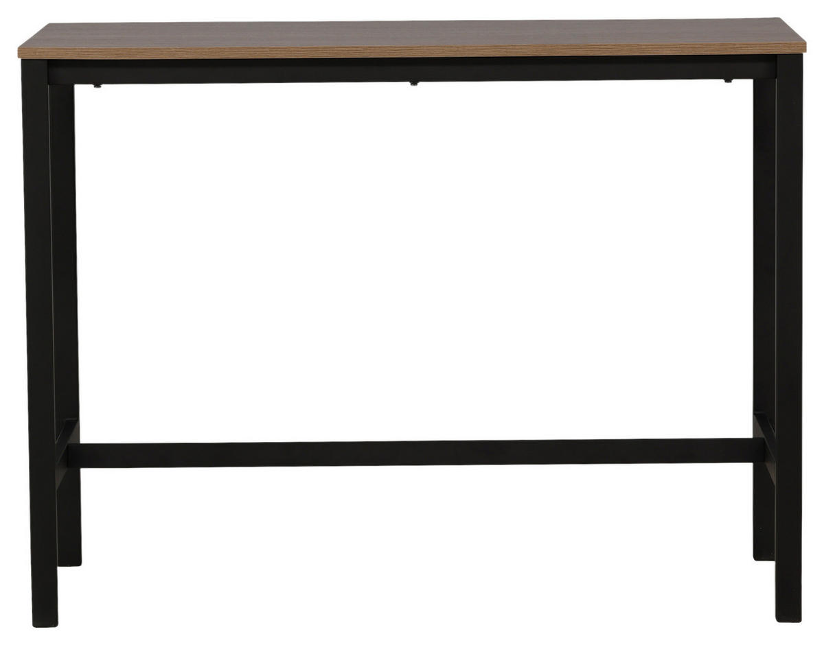 BARTISCH furniert rechteckig Walnussfarben  - Walnussfarben/Schwarz, Design, Holzwerkstoff/Metall (120/60/90cm) - Livetastic