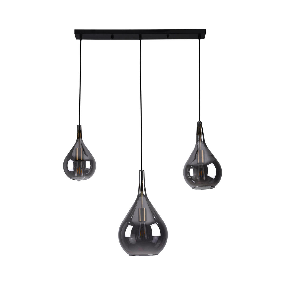 PENDELLEUCHTE GOTA 82.5/25/150 cm   - Schwarz, Design, Glas/Metall (82.5/25/150cm) - Näve