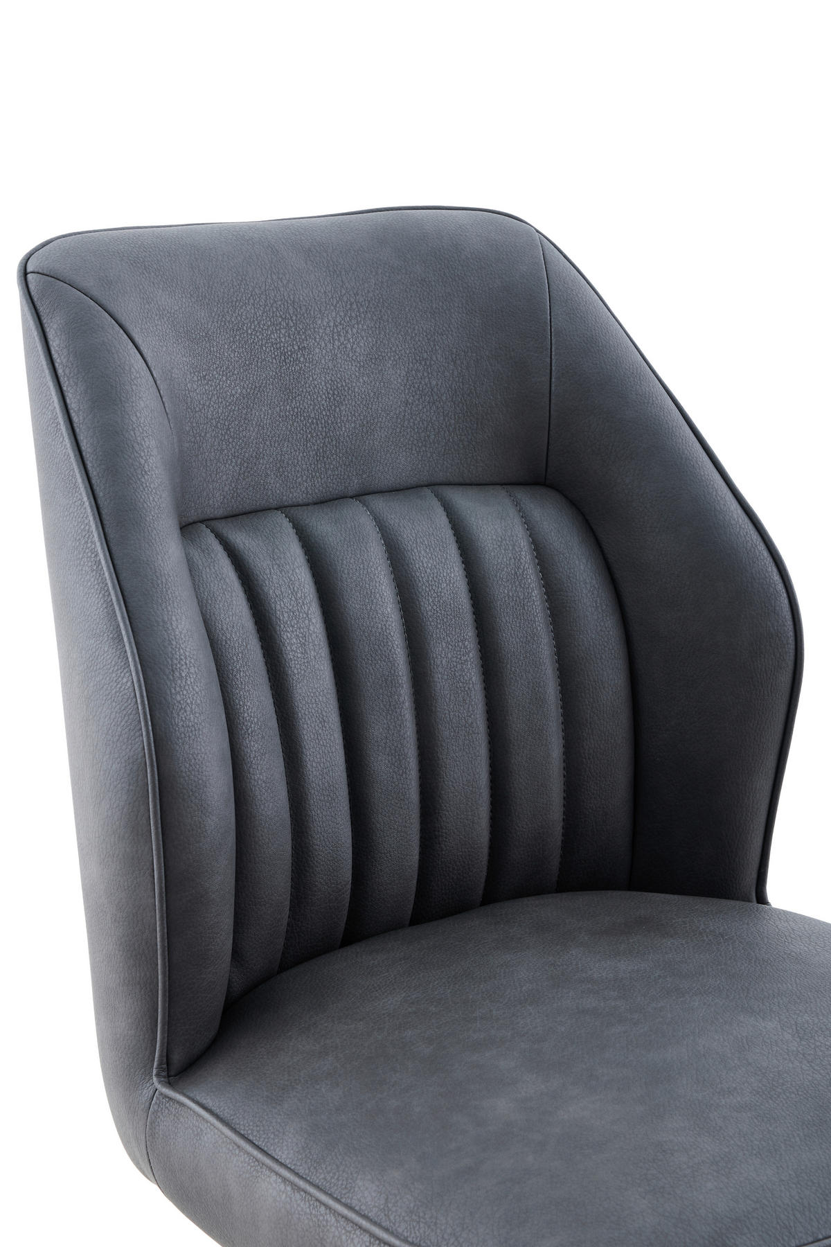 STUHL-SET 2 Stück erweiterbar, Sitzfläche 360° drehbar Lederlook  - Anthrazit/Schwarz, MODERN, Textil/Metall (51/92/65cm) - MID.YOU