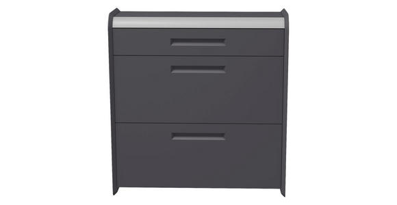 SCHUHSCHRANK 97/105/36 cm - Anthrazit/Alufarben, Design, Holzwerkstoff/Metall (97/105/36cm) - Dieter Knoll