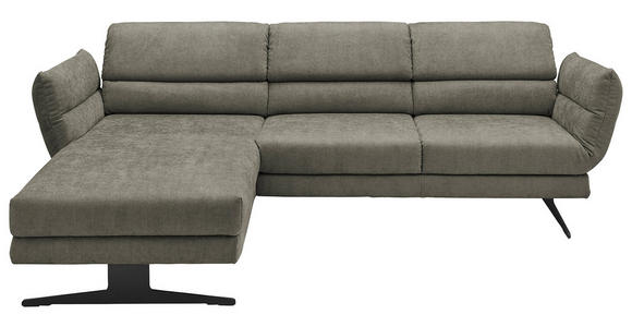 ECKSOFA in Flachgewebe Grün  176-217/259-307 cm  - Schwarz/Grün, Design, Textil/Metall (176-217/259-307cm) - Dieter Knoll